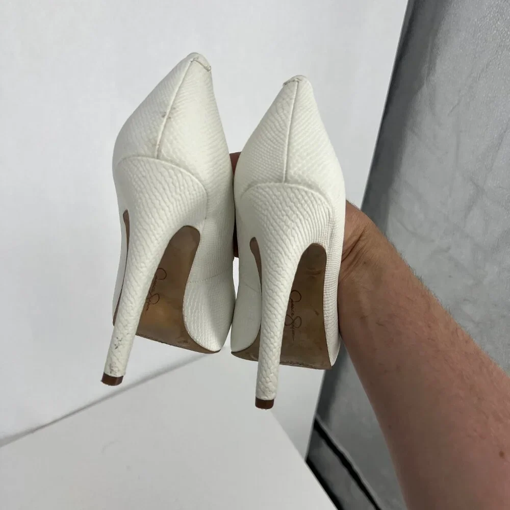 Jessica Simpson Parisah White Snakeskin Platform Pump